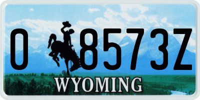 WY license plate 08573Z