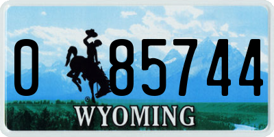 WY license plate 085744