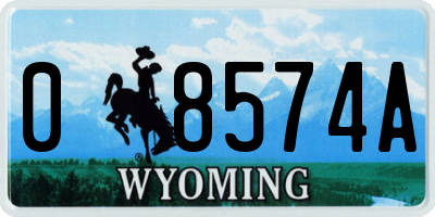 WY license plate 08574A