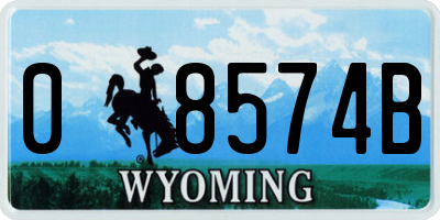 WY license plate 08574B