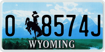 WY license plate 08574J