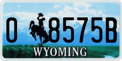 WY license plate 08575B