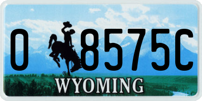 WY license plate 08575C