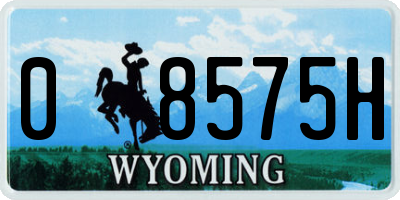 WY license plate 08575H