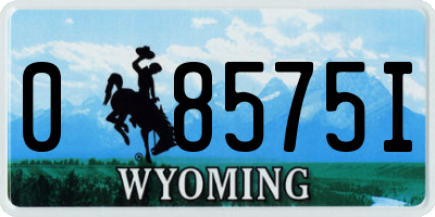 WY license plate 08575I