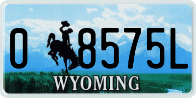 WY license plate 08575L