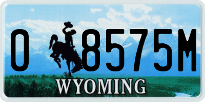WY license plate 08575M