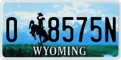 WY license plate 08575N