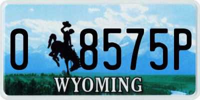 WY license plate 08575P
