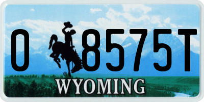 WY license plate 08575T