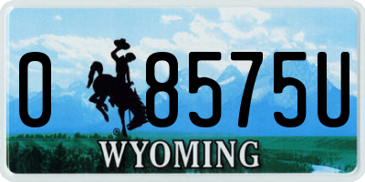 WY license plate 08575U