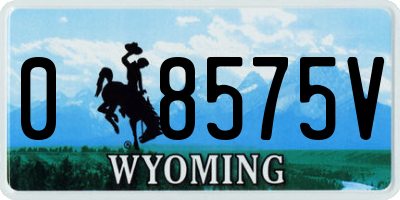 WY license plate 08575V