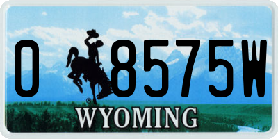WY license plate 08575W