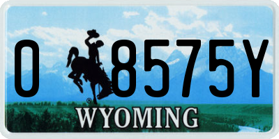 WY license plate 08575Y