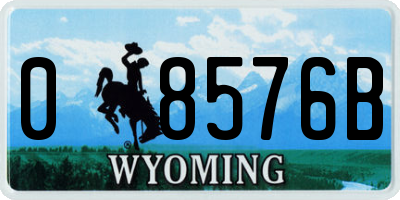 WY license plate 08576B