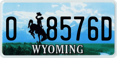 WY license plate 08576D