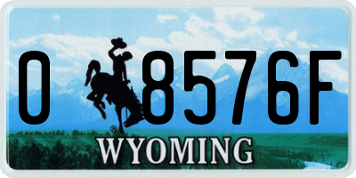 WY license plate 08576F