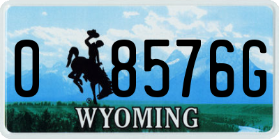WY license plate 08576G