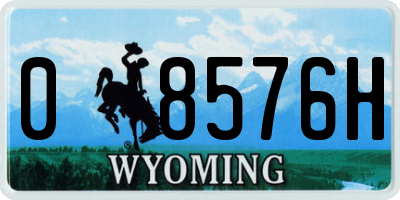 WY license plate 08576H