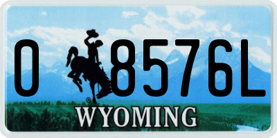 WY license plate 08576L