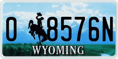 WY license plate 08576N
