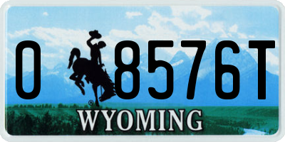 WY license plate 08576T