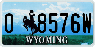 WY license plate 08576W