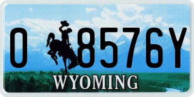 WY license plate 08576Y