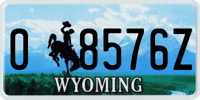 WY license plate 08576Z