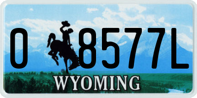WY license plate 08577L