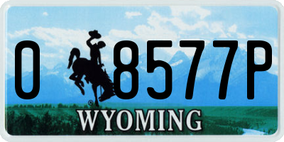WY license plate 08577P