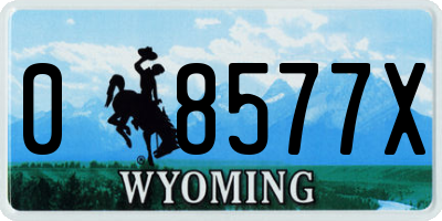 WY license plate 08577X