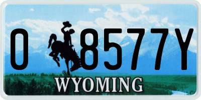 WY license plate 08577Y