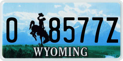 WY license plate 08577Z