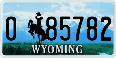 WY license plate 085782