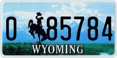 WY license plate 085784
