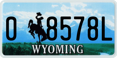 WY license plate 08578L