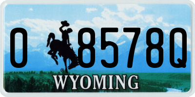 WY license plate 08578Q