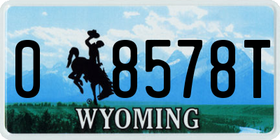 WY license plate 08578T