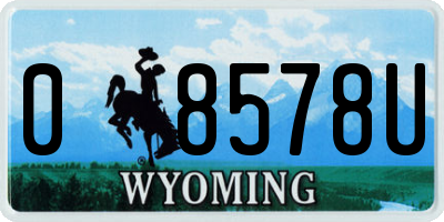 WY license plate 08578U