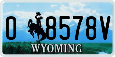 WY license plate 08578V