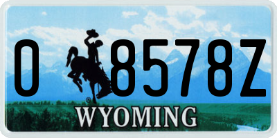 WY license plate 08578Z