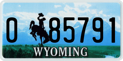 WY license plate 085791