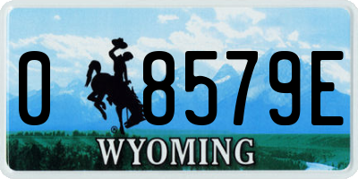 WY license plate 08579E