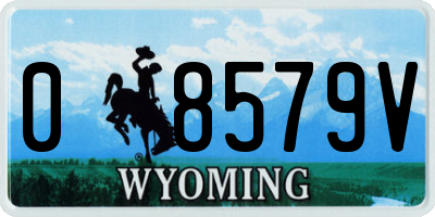 WY license plate 08579V