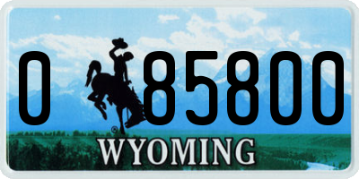 WY license plate 085800