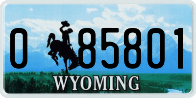 WY license plate 085801