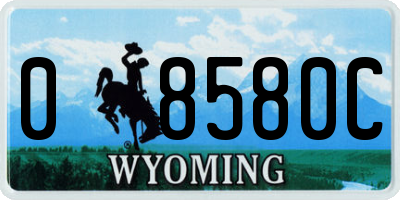 WY license plate 08580C