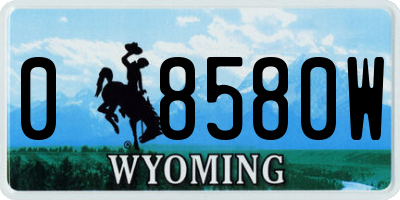 WY license plate 08580W