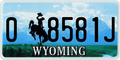 WY license plate 08581J